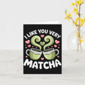 Matcha-Tee-Zitat Grüntee-Wortspiel Ich mag dich se Karte (Gelbe Blume)