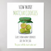 Matcha Theme Party Game How Many Cookies Sign Poster (Vorne)
