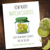 Matcha Theme Party Game How Many Cookies Sign Poster