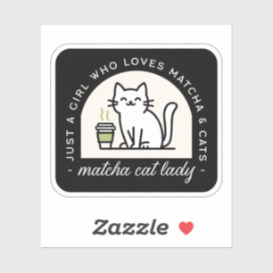 Matcha- und Katzenliebhaber lustige Zitate Ästheti Aufkleber