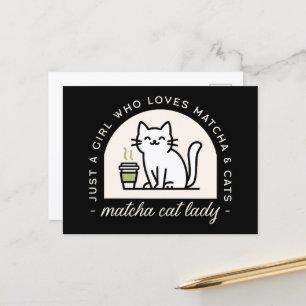 Matcha und Katzenliebhaber lustige Zitate ästhetis Postkarte