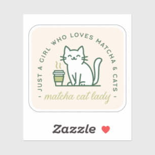 Matcha- und Katzenliebhaberin lustig, nur ein Mädc Aufkleber