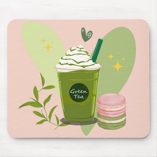 Matcha und Macarons Mousepad (Vorne)