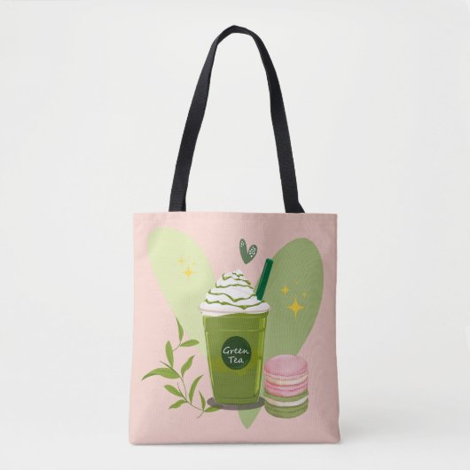 Matcha und Macarons Tasche (Vorderseite)