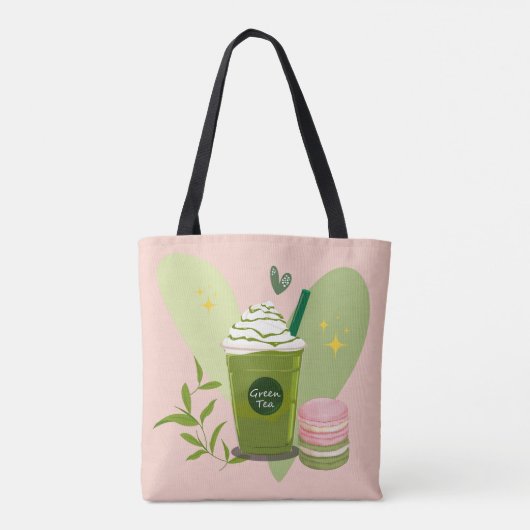 Matcha und Macarons Tasche (Rückseite)