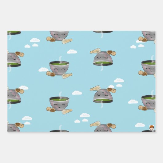 Matcha- und Mochi-Umhüllungspapier Geschenkpapier Set (Vorderseite 2)