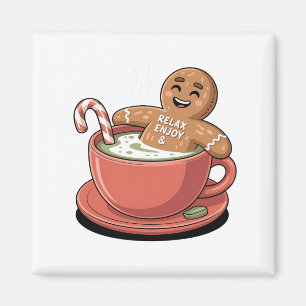 Matcha-Weihnachts-Gingerbread-Latte Grüner Trank Magnet