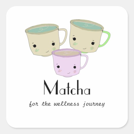 Matcha Wellness Journey Round Sticker (Vorderseite)