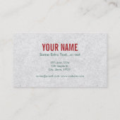 Matchbook Collector Visitenkarte (Rückseite)