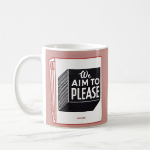 Matchbookabdeckung, die wir zu bitte zielen kaffeetasse