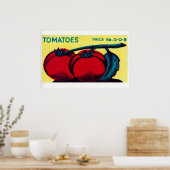 Matchbox Wall Art Vintage Indian Tomato Label Poster (Küche)