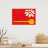 Matchbox Wall Art Yellow Flower Design - Vintage Poster (Küche)