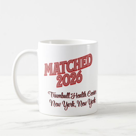 Matched 2026 Personalized Residency Match Day Gift Kaffeetasse (Links)