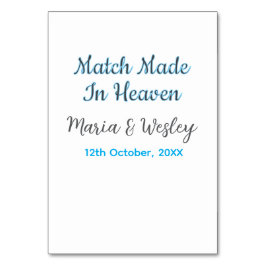 Matches aus dem himmlischen schwarzen Paardatum Tischnummer