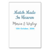 Matches aus dem himmlischen schwarzen Paardatum Tischnummer (Rückseite)