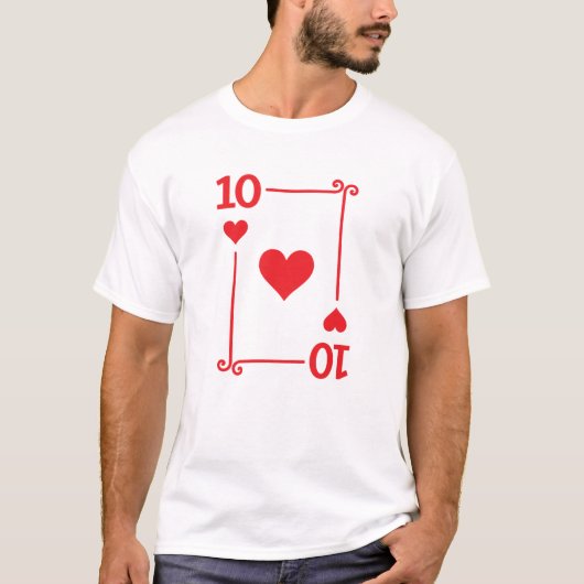 Matching 10 Hearts Anzug Playing Cards Modern 10 T-Shirt (Vorderseite)