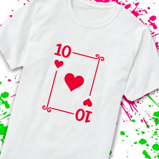 Matching 10 Hearts Anzug Playing Cards Modern 10 T-Shirt