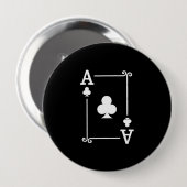 Matching Ace Clubs Anzug Playing Cards Moderne Button (Vorne & Hinten)