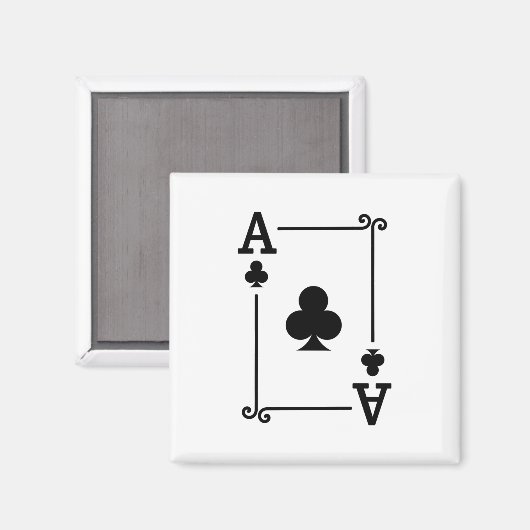 Matching Ace Clubs Anzug Playing Cards Moderne Magnet (Vorderseite/Rückseite)