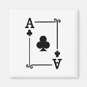 Matching Ace Clubs Anzug Playing Cards Moderne Magnet (Vorne)