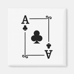 Matching Ace Clubs Anzug Playing Cards Moderne Magnet