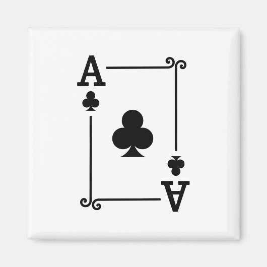 Matching Ace Clubs Anzug Playing Cards Moderne Magnet (Vorne)