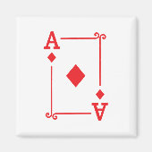 Matching Ace Diamonds Anzug Spielkarten Moderne Magnet (Vorne)