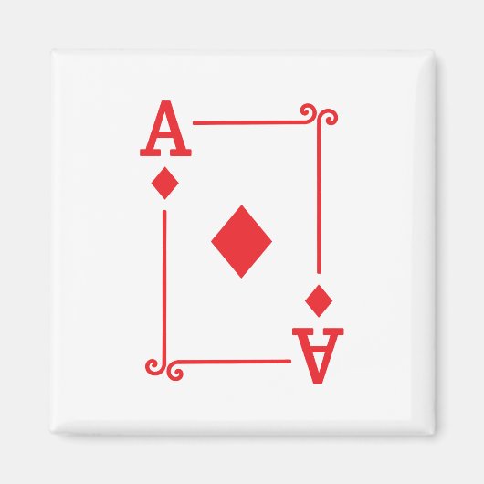 Matching Ace Diamonds Anzug Spielkarten Moderne Magnet (Vorne)
