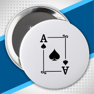 Matching Ace Spades Anzug Playing Cards Moderne Button