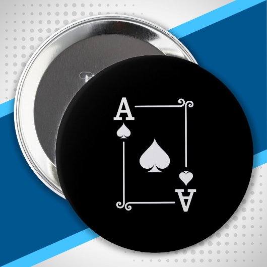 Matching Ace Spades Anzug Playing Cards Moderne Button