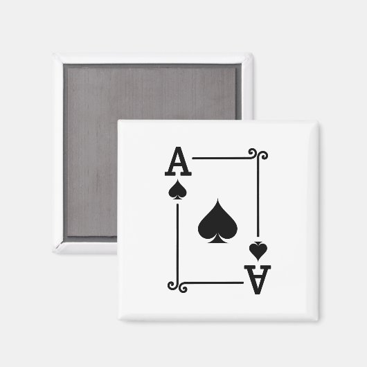 Matching Ace Spades Anzug Playing Cards Moderne Magnet (Vorderseite/Rückseite)