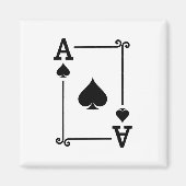 Matching Ace Spades Anzug Playing Cards Moderne Magnet (Vorne)