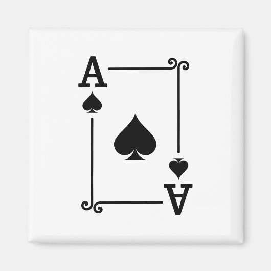 Matching Ace Spades Anzug Playing Cards Moderne Magnet (Vorne)