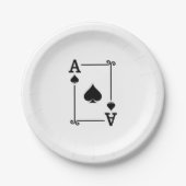 Matching Ace Spades Anzug Playing Cards Moderne Pappteller (Vorderseite)