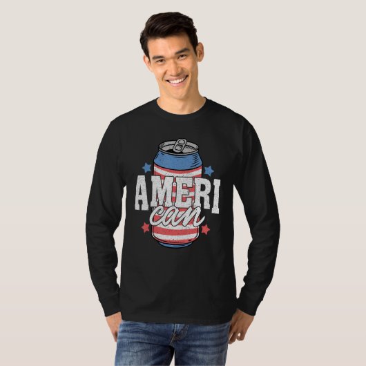 Matching Ameri Can Drink 4th Of July Indepedence D T-Shirt (Vorne ganz)