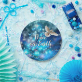 Matching Blue Dove Peace Christmas 7" Pappteller (Party)