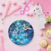 Matching Blue Dove Peace Christmas 7" Pappteller (Party)