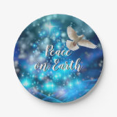 Matching Blue Dove Peace Christmas 7" Pappteller (Vorderseite)