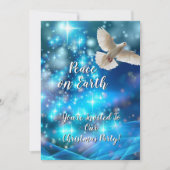 Matching Blue Dove Peace Christmas Party Einladung (Vorderseite)