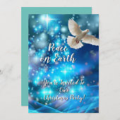 Matching Blue Dove Peace Christmas Party Einladung (Vorne/Hinten)