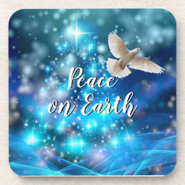 Matching Blue Dove Peace Weihnachtskorken zurück Getränkeuntersetzer