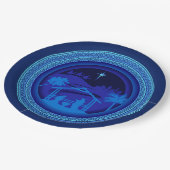 Matching Blue Nativity Christmas 9" Pappteller (Schrägansicht)