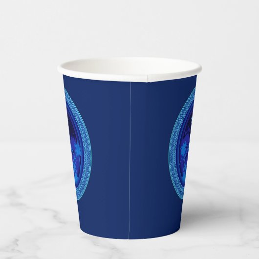 Matching Blue Nativity Weihnachten Pappbecher (Rechts)