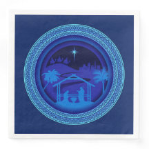 Matching Blue Nativity Weihnachten