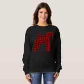 Matching Buffalo Kariert Wire Fox Terrier Dog Chri Sweatshirt (Vorne ganz)