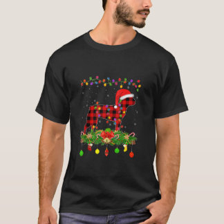 Matching Buffalo Plaid Boston Terrier Dog Christma T-Shirt