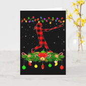 Matching Buffalo Plaid Softball Srts Christmas Paj Karte (Gelbe Blume)