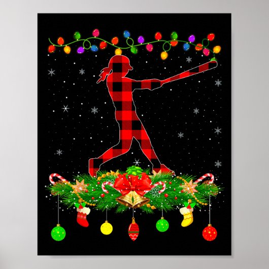 Matching Buffalo Plaid Softball Srts Christmas Paj Poster (Vorne)