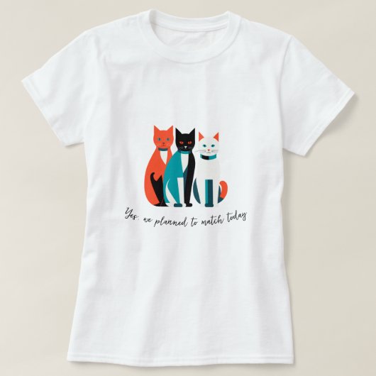 Matching Cats Trio T - Shirt (Design vorne)