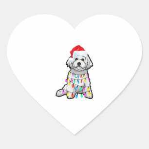 Matching Christmas Pajama T Shirt Bichon Frise Dog Herz-Aufkleber